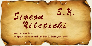 Simeon Mileticki vizit kartica